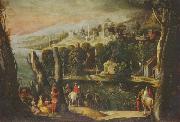 Pietro, Nicolo di Landschaft mit Damen und Reitern oil painting on canvas